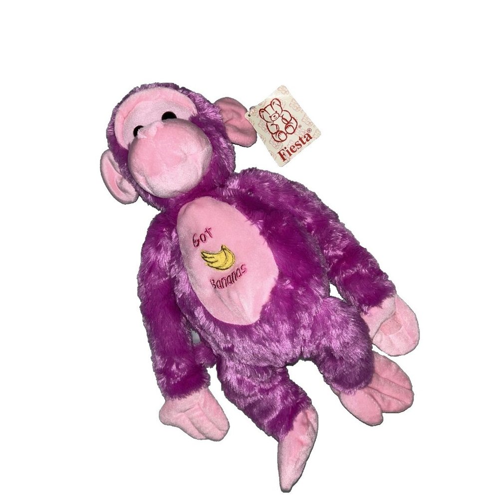 Fiesta Got Bananas Novelty Monkey Plush Pink With Tag